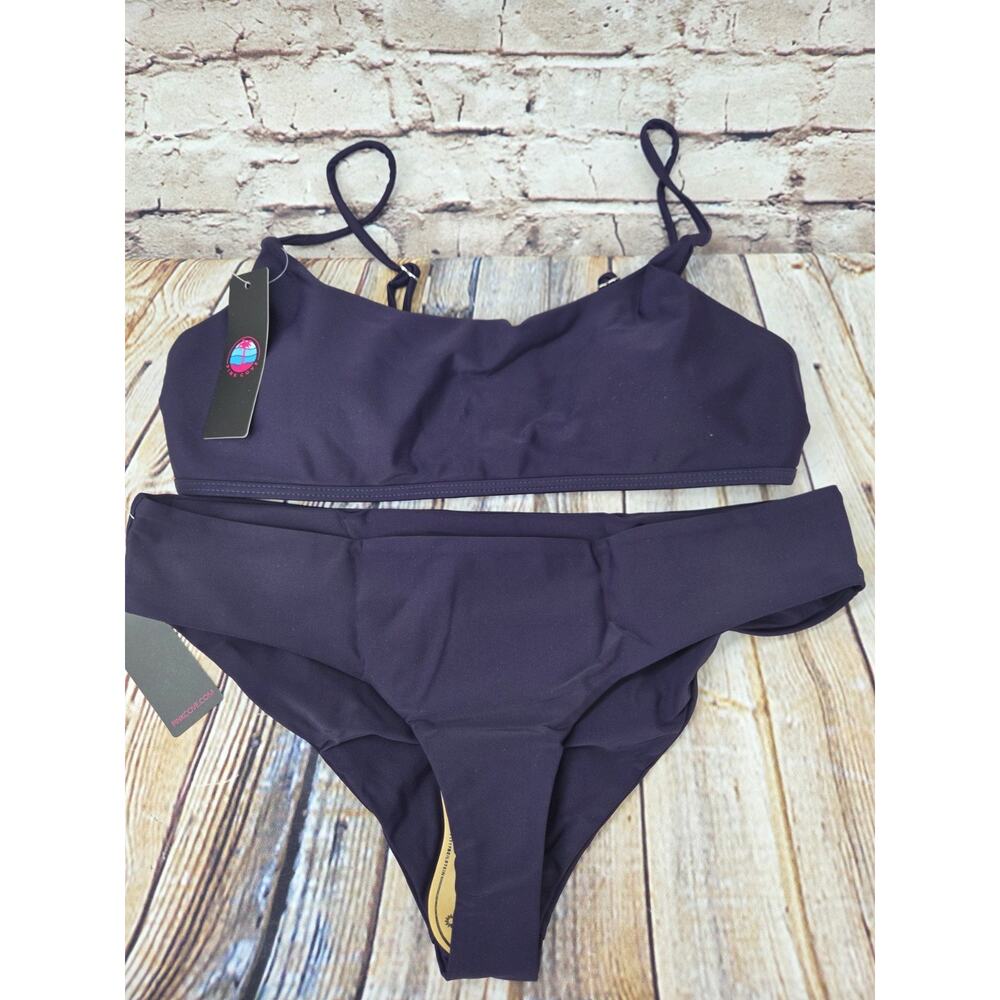 Pink Cove Bikini Set Size Large Blue NEW